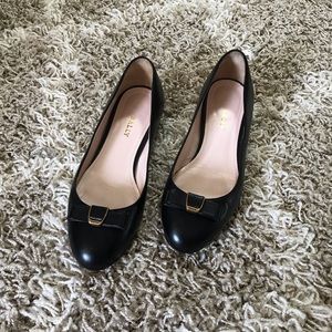 Bally Leather Bow Accents Ballet Flats Size 36.5